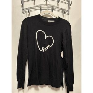 Marbled Reunited Clothing Pullover Sweater Women's XS Black Ivory Love Jumper